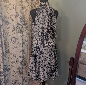 Taylor One-Shoulder Black & White Floral Maxi Dress